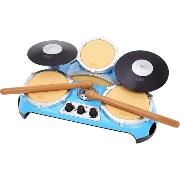 Little Tikes My Real Jam Drum Set With Bluetooth Toy Drums With Drumsticks And C - Picture 1 of 7